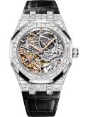 Audemars Piguet Royal Oak 37 Double Balance Wheel Openworked White Gold - Baguette / Strap (15469BC.ZZ.D001CR.01)