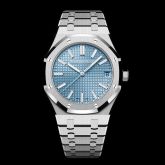 Audemars Piguet Royal Oak Selfwinding White Gold / Light Blue - Baguette / 50 Years (15510BC.OO.1320BC.01)