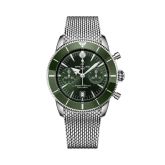 Breitling Superocean Heritage B01 Chronograph 42 Stainless Steel / Green / Milanese (AB0156361L1A1)