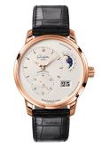 Glashütte Original PanoMatic Lunar Red Gold / Silver / Alligator - Folding (1-90-02-45-35-61)