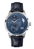 Glashütte Original PanoMatic Lunar Stainless Steel / Blue / Alligator - Folding (1-90-02-46-32-61)