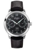 Glashütte Original Senator Observer Stainless Steel / Black / Calf - pin (1-00-14-07-02-07)