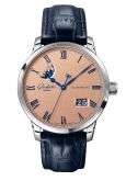 Glashütte Original Senator Excellence Panorama Date Moonphase Stainless Steel / Frosted Copper / Alligator - Pin (1-36-24-04-02-01)