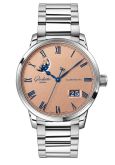 Glashütte Original Senator Excellence Panorama Date Moonphase Stainless Steel / Frosted Copper / Bracelet (1-36-24-04-02-71)