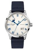 Glashütte Original Senator Excellence Panorama Date Moonphase Stainless Steel / Frosted Silver / Synthetic - Folding (1-36-24-05-02-64)