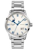 Glashütte Original Senator Excellence Panorama Date Moonphase Stainless Steel / Frosted Silver / Bracelet (1-36-24-05-02-71)