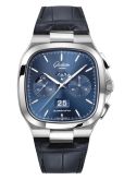 Glashütte Original Seventies Chronograph Panorama Date Blue / Alligator - Folding (1-37-02-08-02-61)