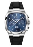 Glashütte Original Seventies Chronograph Panorama Date Blue / Rubbe r - Folding (1-37-02-08-02-63)
