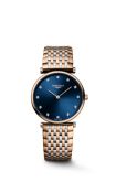 Longines La Grande Classique Quartz 29 Stainless Steel - Red Gold PVD / Blue - Diamond (L4.512.1.98.7)