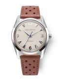 Nivada Grenchen Antarctic 35 Eggshell - White Luminova / Stainless Steel / Brown Racing (35004M41)