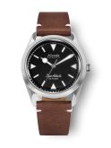 Nivada Grenchen Super Antarctic Black - White Luminova / Stainless Steel / Brown - White (32025A02)