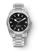 Nivada Grenchen Super Antarctic Black - White Luminova / Stainless Steel / Flat Link (32025A20)