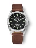 Nivada Grenchen Super Antarctic Black - Green Luminova / Stainless Steel / Brown - White (32026A02)