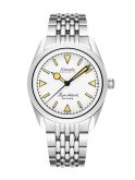Nivada Grenchen Super Antarctic White - Yellow Luminova / Stainless Steel / Beads of Rice (32064A04)