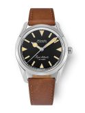 Nivada Grenchen Super Antarctic 35 Black - Beige Luminova / Stainless Steel / Brown (35013M16)