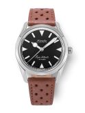 Nivada Grenchen Super Antarctic 35 Black - White Luminova / Stainless Steel / Brown Racing (35014M41)