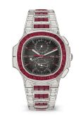 Patek Philippe Nautilus Travel Time White Gold - Ruby / Grey (5990/1422G-001)