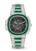 Patek Philippe Nautilus Travel Time White Gold - Emerald / Grey (5990/1423G-001)