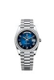 Rolex Day-Date 40 Platinum - Baguette / Blue Ombré (228396TBR-0042)