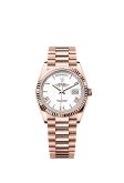 Rolex Day-Date 36 Everose Gold / Fluted / White - Roman / President (128235-0070)