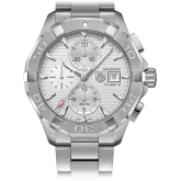 TAG Heuer CAY1111.BA0927 Aquaracer 300M Quartz Chronograph 43 Stainless Steel Silver Bracelet WatchBase