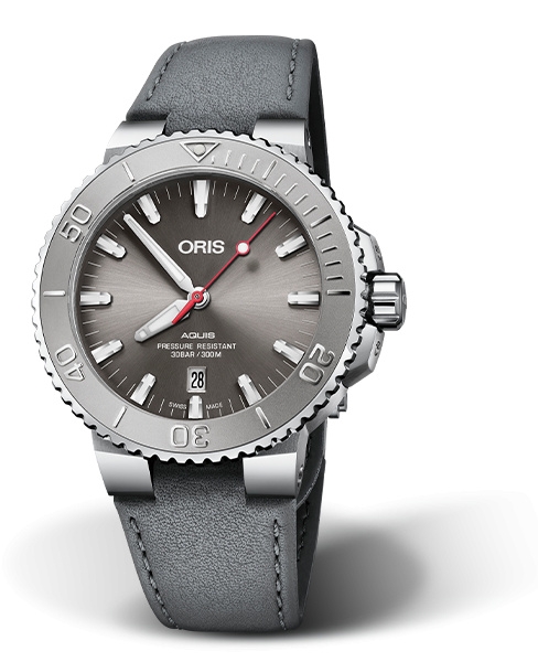 Oris 01 733 7730 4153-07 5 24 11EB : Aquis Date 43.5 Relief Stainless ...