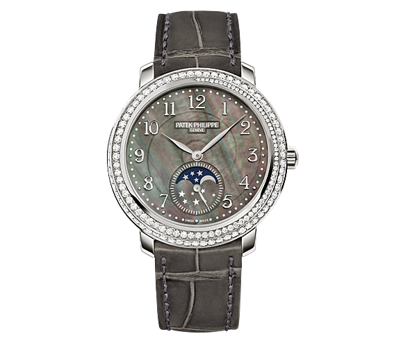 Patek Philippe 4968G-001 : Moonphase 4968 White Gold Black Mother of ...