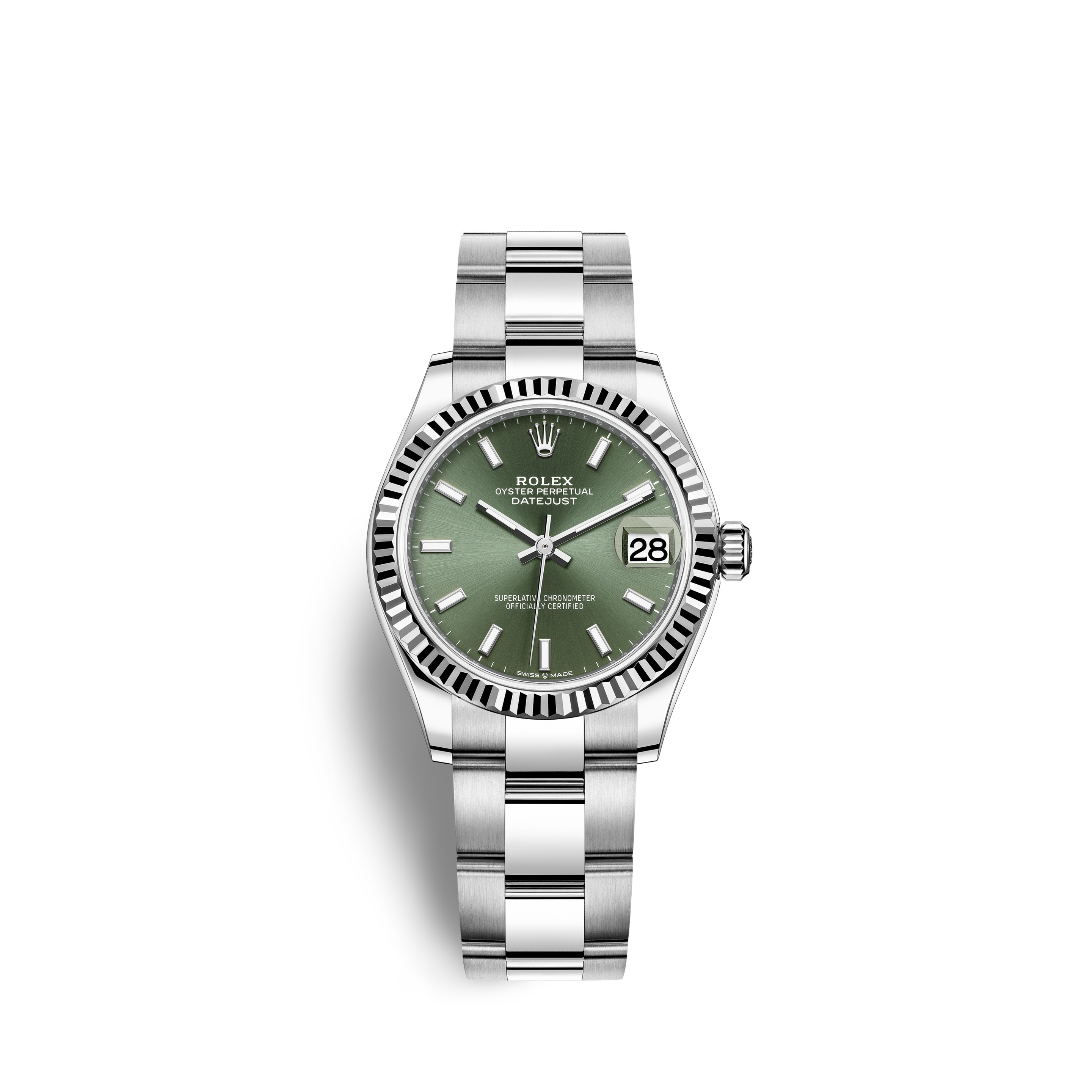 Rolex 278274-0017 : Datejust 31 Stainless Steel Fluted / Oyster / Green ...