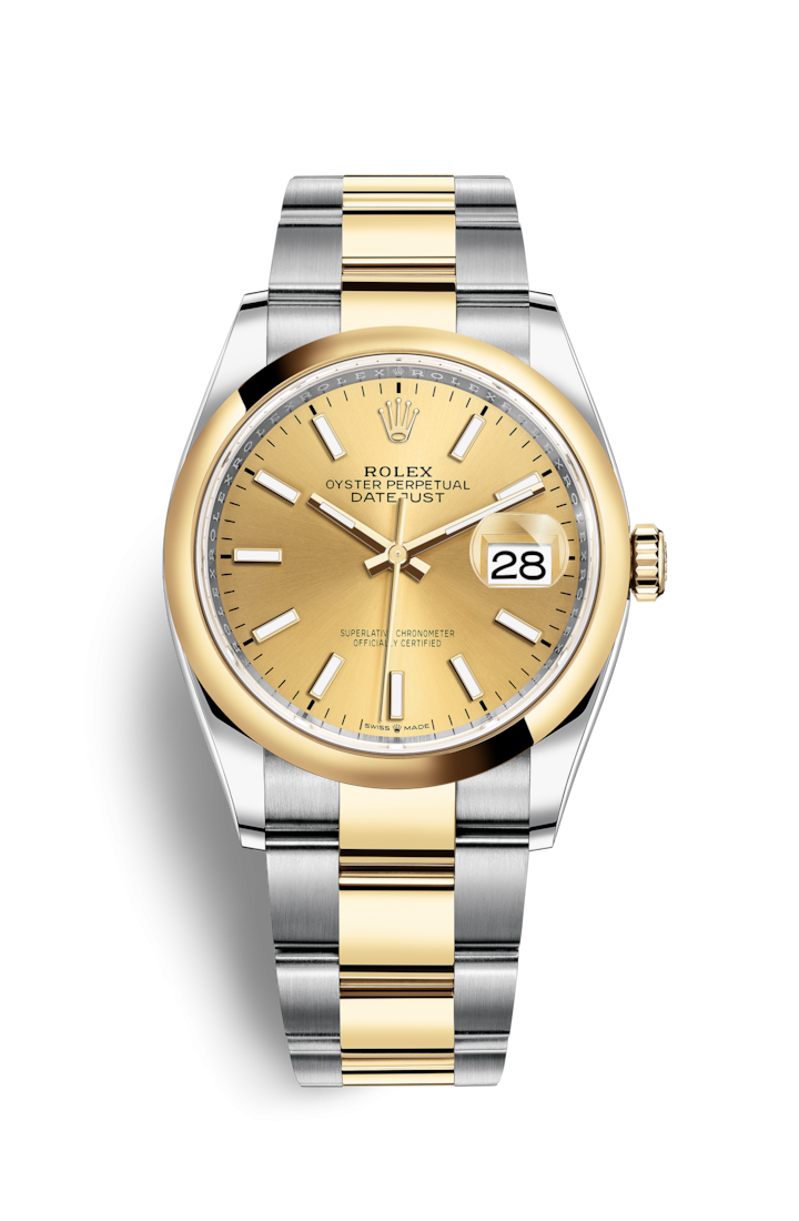 Rolex 126203-0016 : Datejust 36 Stainless Steel / Yellow Gold / Smooth ...