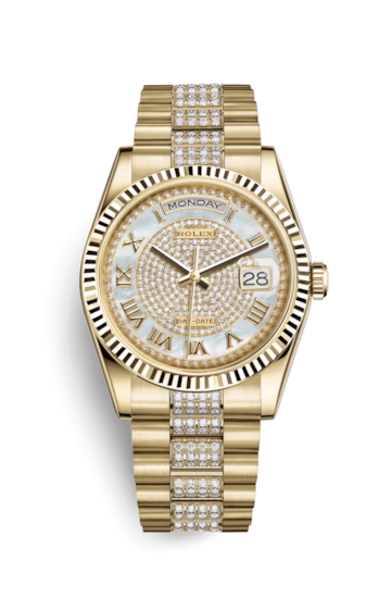 Rolex 118238-0406 : Day-Date 36 Yellow Gold Fluted / President / MOP ...