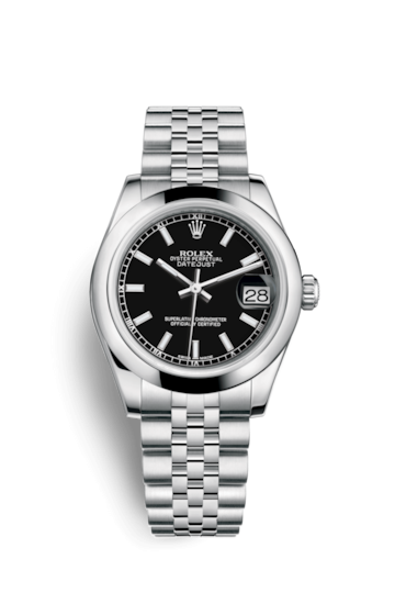 Rolex 178240-0016 : Datejust 31 Stainless Steel Domed   Jubilee   Black 