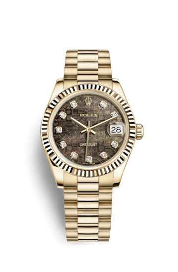 Rolex 178278-0057 : Datejust 31 Yellow Gold Fluted / President / Black ...