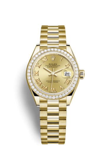 Rolex 279138rbr-0021 : Lady-Datejust 28 Yellow Gold Diamond / President ...