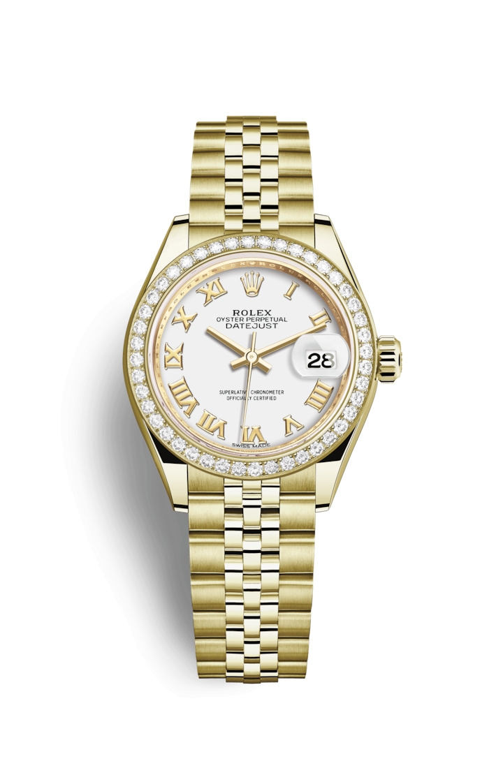 Rolex 279138rbr-0032 : Lady-Datejust 28 Yellow Gold Diamond / President ...