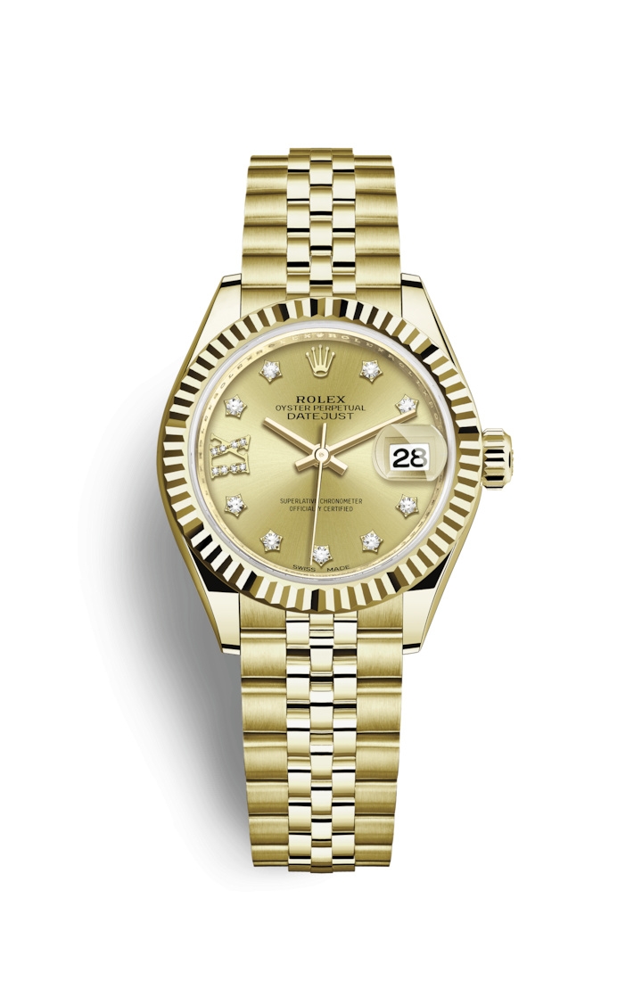 Rolex 279178-0014 : Lady-Datejust 28 Yellow Gold Fluted / Jubilee ...