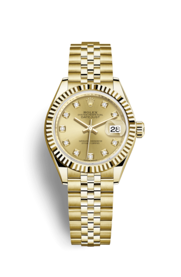 Rolex 279178-0024 : Lady-Datejust 28 Yellow Gold Fluted / Jubilee ...