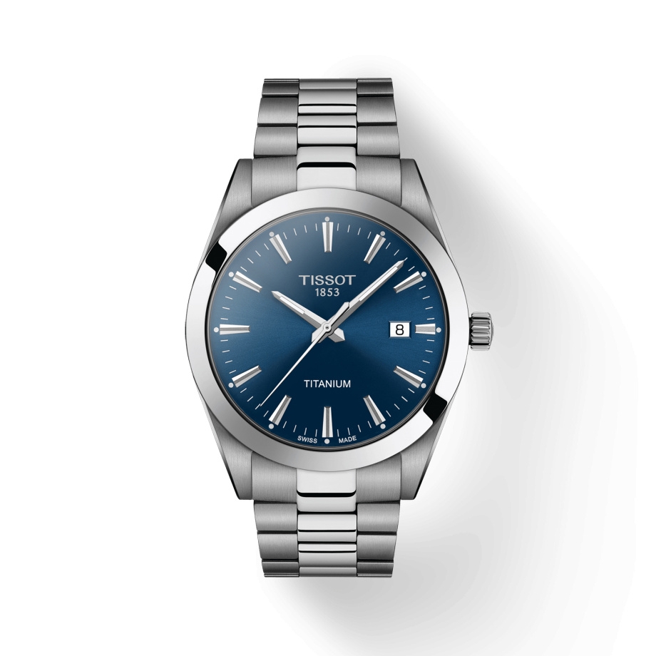 Tissot T Gentleman Quartz Titanium Blue Bracelet