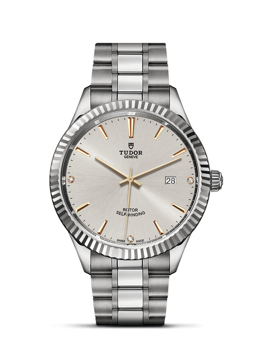 Tudor 12710 0011 Style 41 Stainless Steel Fluted Silver